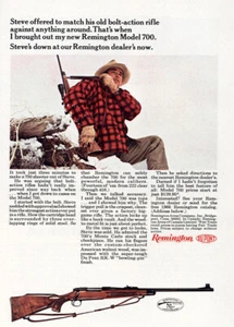 1966 Remington: Steve Match His Old Bolt Action Rifle Vintage Print Ad - Picture 1 of 1