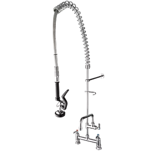 Chrome Deck Mount Pull down Sprayer Kitchen Faucet 1 Handle 2 Hole Mixer Taps - Picture 1 of 12