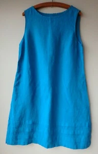 FLAX Designs  Linen Dress 1G  & 3G   NWT Tuck Dress PEACOCK - Picture 1 of 6