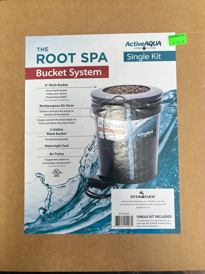 Active Aqua Root Spa 5-Gal Hydroponic Bucket Deep Water Culture System- NEW - Image 1 of 1