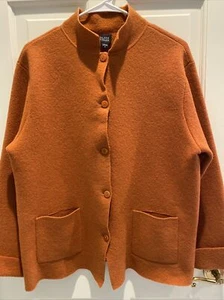 Abrigo vintage para mujer Eileen Fisher talla pequeña naranja 100 % lana - Imagen 1 de 7
