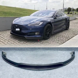 Echt Kohlefaser Frontlippe Stoßstange Body Kits passt Tesla Model S Limousine 2016-2020 - Bild 1 von 10