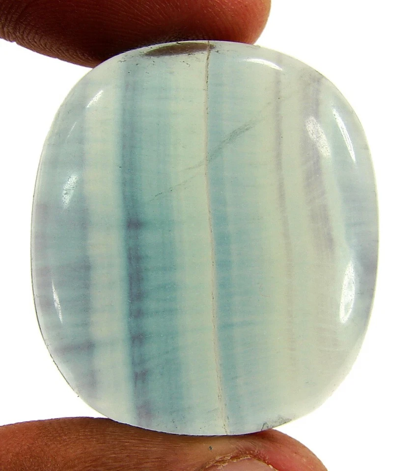 Piedra preciosa fluorita azul natural de 64,30 quilates piedra cabujón - 11598 Foto 1 de 2