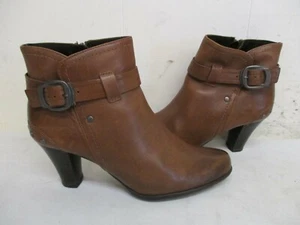 Tomaris Germany Brown Leather Zip Ankle Boots Womens Size 37 EUR - Picture 1 of 9