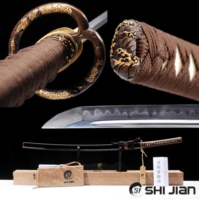 Razor Sharp SHIJIAN Sword Clay Tempered Carbon Steel Japanese Samurai Katana - Image 1 of 4