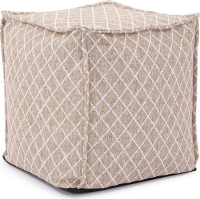 Square Pouf Grille Natural-Versatile and Stylish - Image 1 of 4