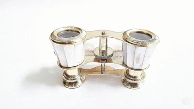 Lemaire Antique maritime opera glasses brass Binocular Mother Of Pearl La paris - Image 1 of 4