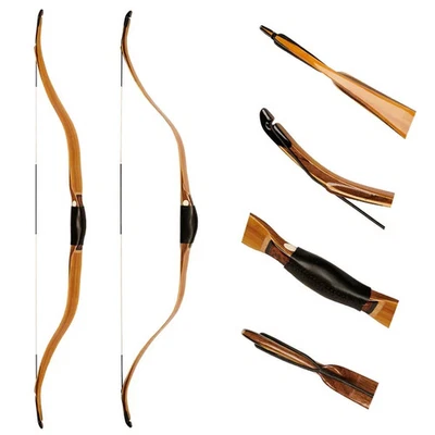 50''Turkish Queyue Bamboo Horse Bow Traditional Recurve Bow Short Bow AF Archery - Image 1 of 4