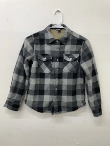Eddie Bauer Boys' Extra Soft Sherpa Lined Snap Front Plaid Shirt Jacket Size 8 - Picture 1 of 6