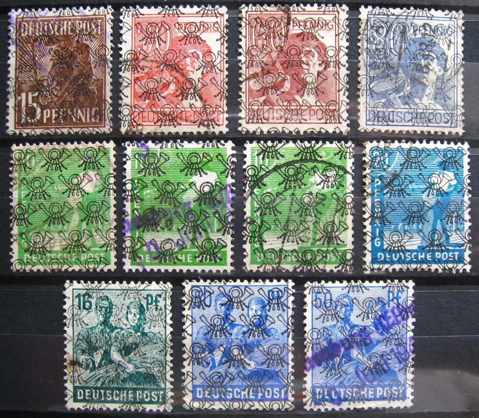 Germany, fine used stamps, overprint posthorn - Image 1 of 1