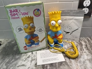 Bart Simpson Telephone 1990 Columbia Tel-Com, Original Box w/ Manuel PO-Unused - Picture 1 of 19