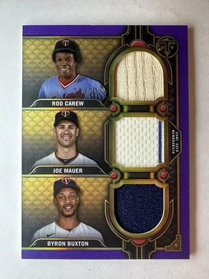 2022 Topps Triple Threads Rod Carew Joe Mauer Byron Buxton Reliquia/27 #RCC-CMB Foto 1 de 4