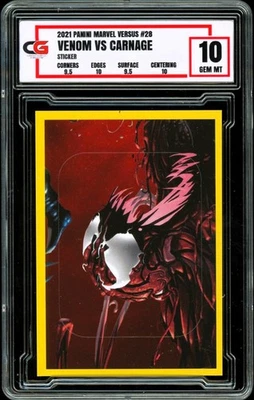 2021 Panini Marvel Versus #28 ~ Venom vs Carnage ~ CG 10 GEM - Image 1 of 2