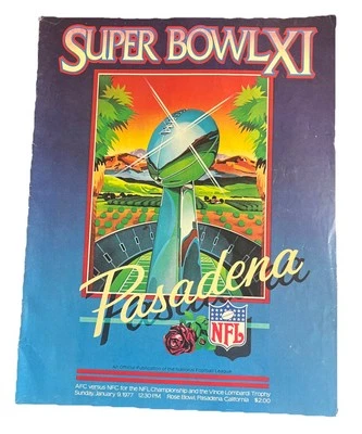 1977 SUPER BOWL XI OAKLAND RAIDERS vs MINNESOTA VIKINGS Programa de Futebol - Imagem 1 de 4