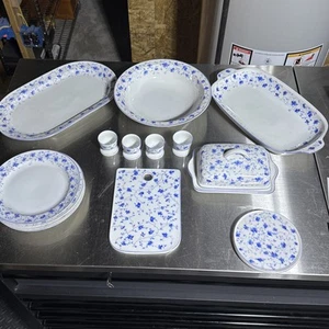 Arzberg Porzellanfabrik Bayern FLORES AZULES Plato Plato Plato Cuenco Set - Imagen 1 de 16