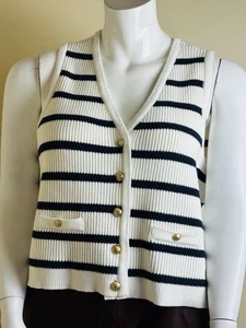 89 $ Sam Edelman Damen Streifen Pullover Weste Gr. XL.     (B.191) - Bild 1 von 7