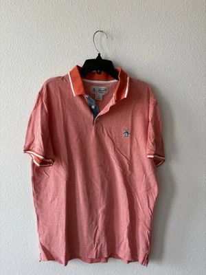Camisa polo informal de manga corta Penguin naranja mediana para hombre Foto 1 de 4
