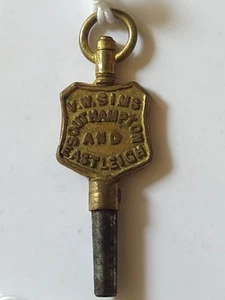 V.W. Sims Southampton and Eastleigh Advertising Pocket Watch Key - Picture 1 of 2