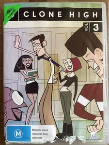 DVD: Clone High (3er volumen) - 2023 comedia de ciencia ficción animada para adultos, Reg 4, alquiler - Imagen 1 de 3