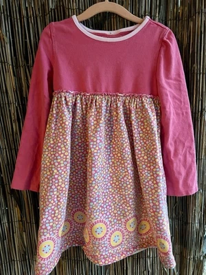 Vestido de algodón L.L Bean niñas 4 rosa manga larga Foto 1 de 3