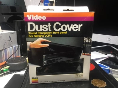 Gemini CV149 Black Dust Cover For Slimline VCR Video Cassette Recorders New nos - Image 1 of 2