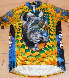 Camiseta deportiva de ciclismo Primal Wear rinoceronte para hombre talla XL colorida cremallera soportes de agua - Imagen 1 de 8