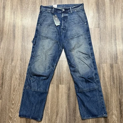Jeans jeans G-Star RAW Carpenter 3D solto tingido índigo tamanho 30x32 - Imagem 1 de 4