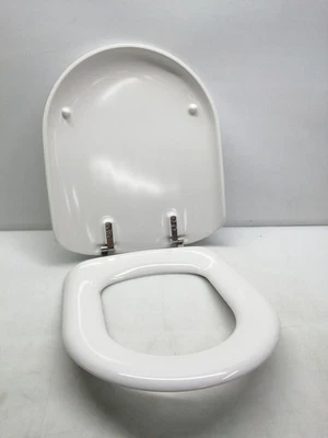 Sedile WC Ideal Standard Tizio con tampone sedile e set cerniere - Bianco... - Immagine 1 di 4