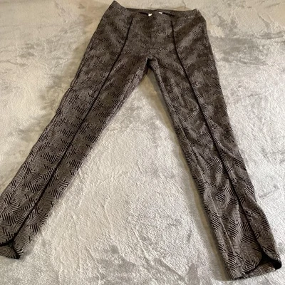 Pantalones Joseph Ribkoff Mujer 10 Negro Gris Estampado Geométrico Pull On Elastizados Delgados Foto 1 de 4