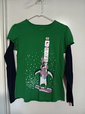 CAMISETA NAVIDAD VERDE HANES NIÑAS MANGA LARGA TALLA XL NUEVA CON ETIQUETAS Foto 1 de 3