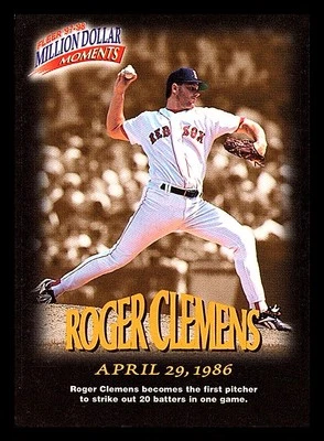 1997-98 Fleer Million Dollar Moments #12 Roger Clemens Free Shipping Excellent - Image 1 of 2
