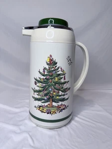 Vintage Spode Christmas Tree Thermal Carafe Thermos Pot  Coffee Tea Hot Water - Picture 1 of 11