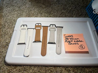 Pulseiras de couro SWEES compatíveis para Apple Watch iWatch 38mm 40mm, couro genuíno - Imagem 1 de 4