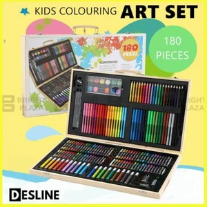 180PCS Kids Complete Art Set Box Case Paints Drawing Colour Pencils Pastels - Picture 1 of 8