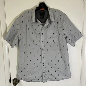 5.11 Tactical Shirt Five O Covert Pineapple Grenade Mens Medium Snap Button Gray - Picture 1 of 8