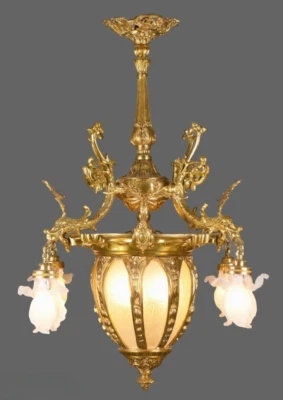 Lámpara de araña hecha a pedido francesa Luis XVI bronce cristal dorado accesorio de 6 luces Foto 1 de 4