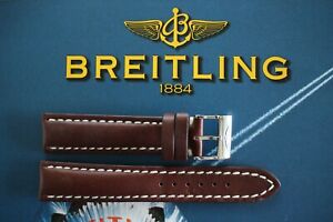 RECENT BREITLING 431X 20-18 BROWN TONGUE BUCKLE CALF WATCH BAND WATCHBAND STRAP