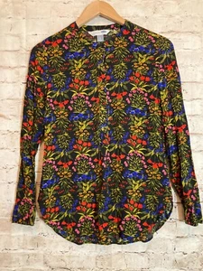 Old Navy Tunic Shirt Womens Small Dark Woodland Florals Popover Lightweight - Picture 1 of 13