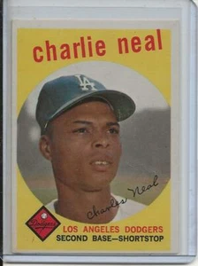 1958 Topps Baseball Card Charley Neal S/S Los Angeles Dodgers Near Mint # 16 - Picture 1 of 2