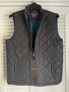 NWT Hawke & Co Mens Diamond Quilted CARBON GRAY Puffer Full Zip Vest Jacket MED - Picture 1 of 13