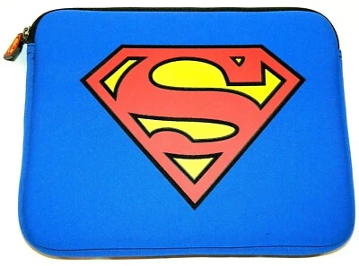 Superman Logo Blue Neoprene iPad Android Tablet Zippered Case Fits up to 10" NEW - Image 1 of 3