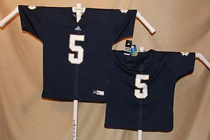 NOTRE DAME IRISH Adidas #5 FOOTBALL JERSEY  Youth XL  NWT  navy blue  $45 retail - Picture 1 of 1