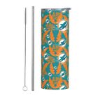Miami Dolphins Fans Travel Cup Stainless Steel Mug 20oz Car Straw Cup