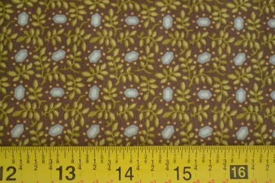 Por 1/2 yarda, Calicó gris y oliva sobre marrón, Andover/Bella Bliss/Nanneman, B119 Foto 1 de 4
