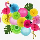 Tropical Flamingo Fiesta Kit: Honeycomb Balls, Paper Lanterns, Tissue Fans - Lua