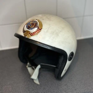 Soviet Unio Motorcycle Police Helmet With President Escort Cockade. Read Descrip - Picture 1 of 14