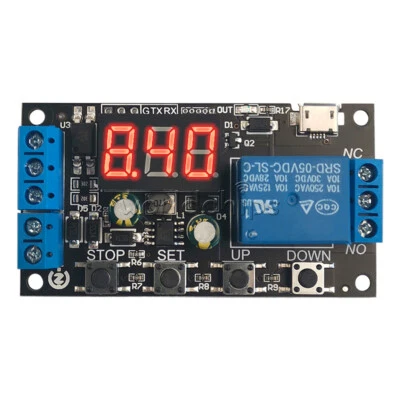 DC 5V/12V/24V Digital LED Cycle Timer Delay Relay Switch  Time Relay Module - Image 1 of 4