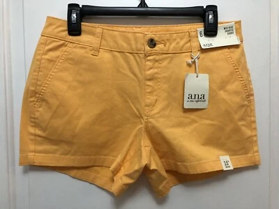 NUEVO CON ETIQUETAS ANA talla 6 Florida mango naranja tiro medio 3.5" entrepierna pantalones cortos mujer Foto 1 de 4