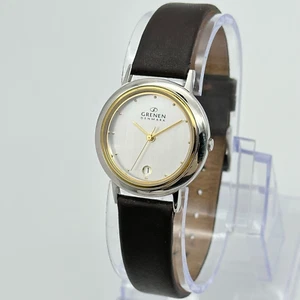 Ladies GRENEN Two-Tone Classic Minimalist Watch, Date, Brown Leather, 23SSGLD - Picture 1 of 7