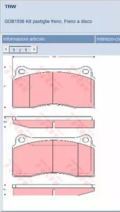 Brake Pads / JAGUAR XJ Front Brembo System / Brand TRW GDB 1536 - Picture 1 of 1
